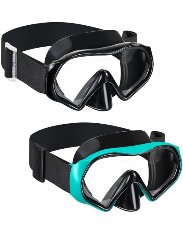 Aegend Swimming Goggles Scuba Snorkeling Mask for Adults, Tempered Glass with Panoramic View Anti-Leak and Anti-Fog Technology, Adjustable Soft Knitted Strap for Swimming...