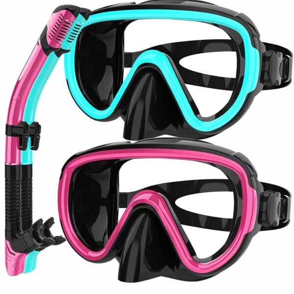 Bairuifu 2 Packs Dry Snorkel Mask Set Snorkeling Gear for Adults Scuba Diving Mask Swimming Glasses Swim Dive Mask Nose Cover Free Diving Bairuifu 2 Packs Dry Snorkel Mask Set Snorkeling Gear for Adults Scuba Diving Mask Swimming Glasses Swim Dive Mask Nose Cover Free Diving