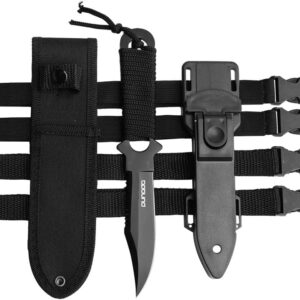 Dive Knife - Diving Knife with holster, Thigh Scuba Knife with 2 Types Sheath 2 Pairs Leg Straps, Black Premium Divers Knives Shears for Outdoor Spearfishing, Snorkeling Dive Knife - Diving Knife with holster, Thigh Scuba Knife with 2 Types Sheath 2 Pairs Leg Straps, Black Premium Divers Knives Shears for Outdoor Spearfishing, Snorkeling
