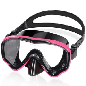 EverSport Swim Goggles Adult with Nose Cover, Clear Diving Mask Wide View No Blurring for Men Women Youth