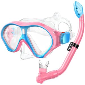 Gintenco Kids Snorkel Set, Diving Mask for Children as Unisex Kids Swimming Goggles, Anti-Fog Diving Mask and Dry Top Snorkel Combo Set for Junior and Youth Gintenco Kids Snorkel Set, Diving Mask for Children as Unisex Kids Swimming Goggles, Anti-Fog Diving Mask and Dry Top Snorkel Combo Set for Junior and Youth
