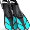 Greatever Snorkel Fins Adjustable Buckles Open Heel Swim Flippers Travel Size Short Swim Fins for Snorkeling Diving Swimming Adult Men Womens
