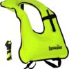 Inflatable Snorkel Vest Adult Snorkeling Jackets Free Diving Swimming Safety Load Up to 220 Ibs
