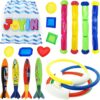 JOYIN 18Pcs Diving Pool Toys for Kids, Swimming Pool Toy with Storage Bag Includes 4 Pool Rings, 4 Diving Sticks, 4 Bandits, 6 Treasures Underwater Swim Pool Games for Ages 8-12 JOYIN 18Pcs Diving Pool Toys for Kids, Swimming Pool Toy with Storage Bag Includes 4 Pool Rings, 4 Diving Sticks, 4 Bandits, 6 Treasures Underwater Swim Pool Games for Ages 8-12
