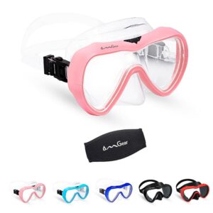OMGear Diving Mask Snorkeling Gear Kids Adult Snorkel Mask Dive Goggles Silicone Swim Glasses with Nose Cover for Scuba Free Diving Spearfishing Neoprene Strap Cover Impact...