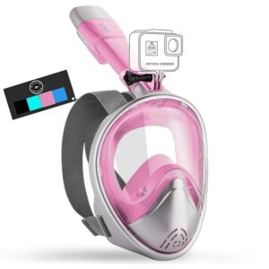 Platinum Arowana® Professional Full Face Snorkel Mask - Pink Snorkeling Gear for Adults & Kids, 180° Panoramic View, Adjustable Anti-Fog Anti-Leak Dry System Set Diving Mask... Platinum Arowana® Professional Full Face Snorkel Mask - Pink Snorkeling Gear for Adults & Kids, 180° Panoramic View, Adjustable Anti-Fog Anti-Leak Dry System Set Diving Mask...