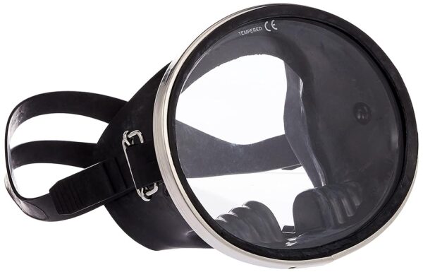 Scuba Choice Spearfishing Free Dive Mask - Classic Rubber with Tempered Glass Lenses | Oval Shape Stainless Steel Frame for Enhanced Visibility & Comfort, Perfect Underwater...