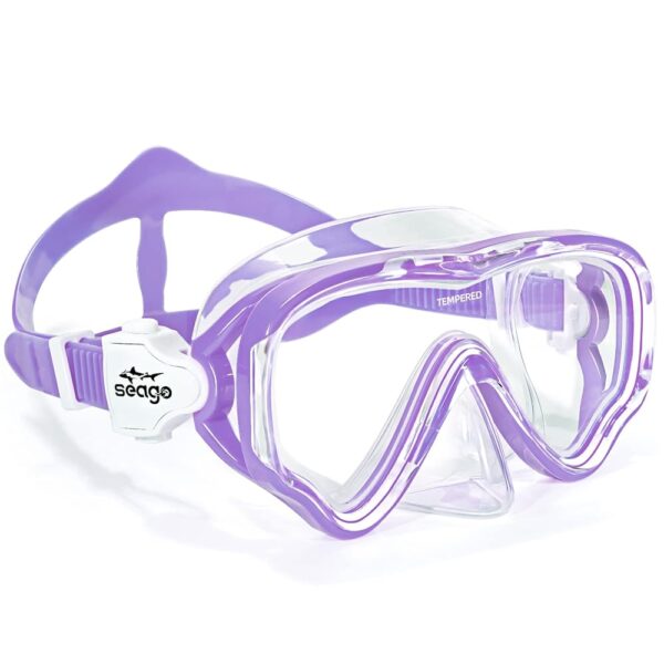 Seago Kids Swim Goggles Snorkel Diving Mask for Youth(5-15), Anti-Fog 180° Clear View