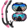 Snorkeling Gear for Adults, Dry-Top Snorkel Set Scuba Diving mask, 180°Panoramic Wide View Professional Snorkeling Gear Breathing Freely Snorkel Mask