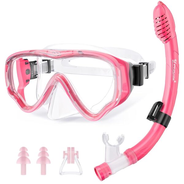 U PHITNIS Kids Snorkel Set for Age 4-14 - Dry Top Snorkeling Gear for Kids Junior & Youth - Childs Diving Mask with Big Eyes for Boys Girls - Anti-Fog Snorkeling Mask and... U PHITNIS Kids Snorkel Set for Age 4-14 - Dry Top Snorkeling Gear for Kids Junior & Youth - Childs Diving Mask with Big Eyes for Boys Girls - Anti-Fog Snorkeling Mask and...