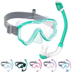 Vvinca Snorkeling Gear for Kids Dry Top Kids Snorkel Set for Boys Girls Junior Youth Children Age 4-14 Swim Goggles with Nose Cover Anti-Fog Panoramic View Adjustable Elastic... Vvinca Snorkeling Gear for Kids Dry Top Kids Snorkel Set for Boys Girls Junior Youth Children Age 4-14 Swim Goggles with Nose Cover Anti-Fog Panoramic View Adjustable Elastic...
