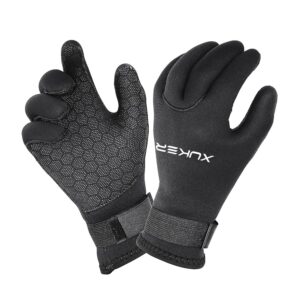XUKER Water Gloves, 3mm & 5mm Neoprene Five Finger Warm Wetsuit Winter Gloves for Scuba Diving Snorkeling Surfing