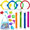 YUJUN 18PCS Pool Diving Swimming Toys, Summer Underwater Game Toys with Pool Fishes Dive Sticks Rings Gems Storage Bag for Kids Swim Birthday Party Favors YUJUN 18PCS Pool Diving Swimming Toys, Summer Underwater Game Toys with Pool Fishes Dive Sticks Rings Gems Storage Bag for Kids Swim Birthday Party Favors