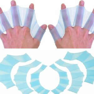 2 Pair Silicone Swimming Gloves Finger Frog Type Webbed Aquatic Training Water Resistance Fitness Paddle Aerobics for Men Women Kids