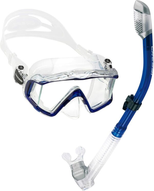 Cressi Panoramic Wide View Mask & Dry Snorkel Kit for Snorkeling, Scuba Diving - Pano 3 & Supernova Dry: Designed in Italy Cressi Panoramic Wide View Mask & Dry Snorkel Kit for Snorkeling, Scuba Diving - Pano 3 & Supernova Dry: Designed in Italy