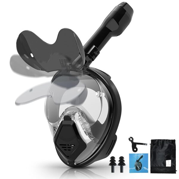 Devilfish Full Face Snorkel Mask Adults, Dry Top System Snorkeling Set with Foldable Sunglasses, 180 Degree Panoramic View Snorkel Gear, Scuba Diving Masks Anti-Leak & Anti-Fog Devilfish Full Face Snorkel Mask Adults, Dry Top System Snorkeling Set with Foldable Sunglasses, 180 Degree Panoramic View Snorkel Gear, Scuba Diving Masks Anti-Leak & Anti-Fog