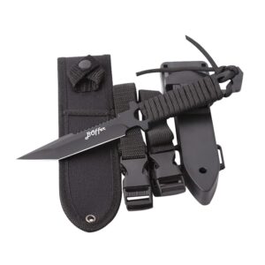 Dive Knife Scuba Diving Knife, Black Tactical Sharp Blade knives, Divers dive tool with 2 Types Sheaths,Sawing Edge and 2 Pairs Leg Straps for Snorkeling,Hunting,Camping Dive Knife Scuba Diving Knife, Black Tactical Sharp Blade knives, Divers dive tool with 2 Types Sheaths,Sawing Edge and 2 Pairs Leg Straps for Snorkeling,Hunting,Camping