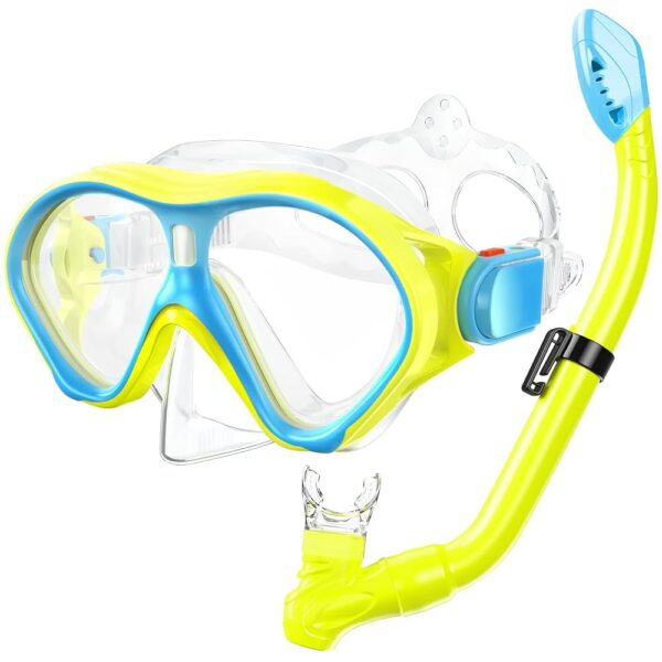 Gintenco Kids Snorkel Set, Diving Mask for Children as Unisex Kids Swimming Goggles, Anti-Fog Diving Mask and Dry Top Snorkel Combo Set for Junior and Youth Gintenco Kids Snorkel Set, Diving Mask for Children as Unisex Kids Swimming Goggles, Anti-Fog Diving Mask and Dry Top Snorkel Combo Set for Junior and Youth