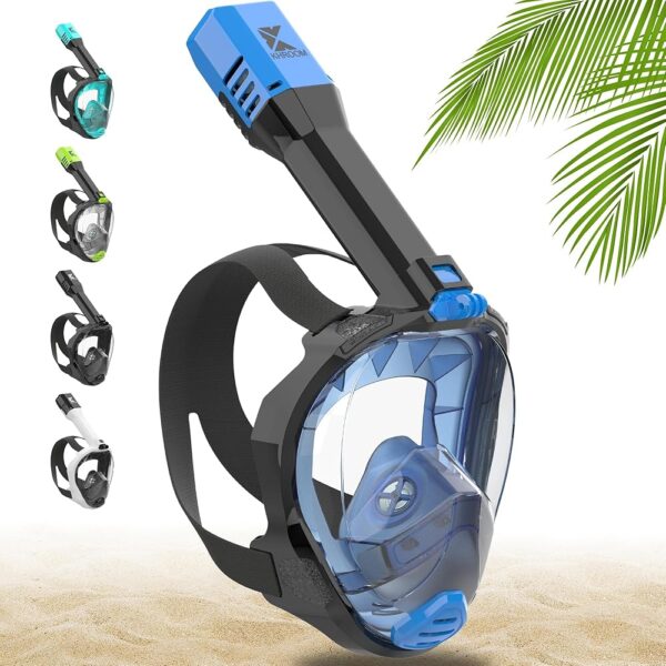 Khroom Full Face Snorkel Mask for Adults | Unique CO2 Safe Valve System | 3X Larger Snorkel for Easy Breathing | Premium Snorkel Gear for Adults | Scuba Mask for Adults Khroom Full Face Snorkel Mask for Adults | Unique CO2 Safe Valve System | 3X Larger Snorkel for Easy Breathing | Premium Snorkel Gear for Adults | Scuba Mask for Adults