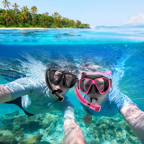 LMWSPT Snorkeling Gear Review Best Adult Diving Mask Set with Dry Top Snorkel