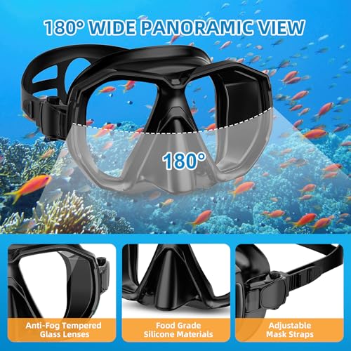 LMWSPT Snorkeling Gear Review Best Adult Diving Mask Set with Dry Top Snorkel