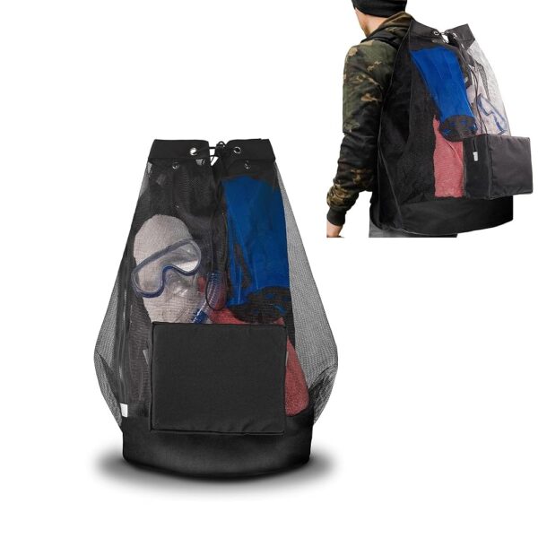 Mesh Scuba Diving Bag - XL Dive Backpack for Scuba and Snorkeling Diving Gear - Water Sports and Swimming Equipment Carrier - Waterproof Phone Bag Included Mesh Scuba Diving Bag - XL Dive Backpack for Scuba and Snorkeling Diving Gear - Water Sports and Swimming Equipment Carrier - Waterproof Phone Bag Included
