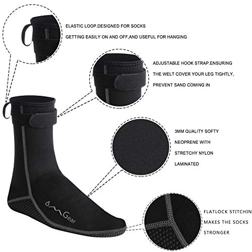 OMGear Neoprene Water Socks Review High Cut 3mm Beach Booties for Diving