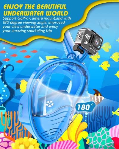 QingSong Kids Snorkel Mask Review Full Face Snorkeling Gear with Camera Mount