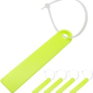 Scuba Choice Waterproof Name Tag for Diving, Surfing & Watersports, Durable Plastic ID Tags with Cable Ties - Labeling Gear Equipment (5-Pack, Yellow)