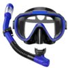 Snorkel Set Adults Snorkeling Gear Anti-Fog Panoramic View Swim Mask Dry Top Snorkel Kit with Carry Bag for Snorkeling Scuba Diving Swimming Travel