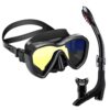 Snorkel Set, Anti-Fog Panoramic View Snorkel Mask and Anti-Leak Dry Snorkel Tube, Snorkeling Gear for Adults, Snorkel Kit Bag Included Snorkel Set, Anti-Fog Panoramic View Snorkel Mask and Anti-Leak Dry Snorkel Tube, Snorkeling Gear for Adults, Snorkel Kit Bag Included