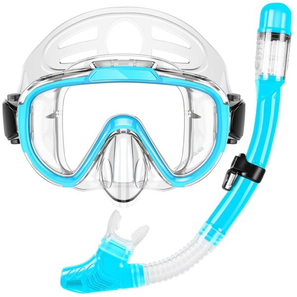 Snorkel Set, Zipoute Snorkel Dry Top Snorkeling Gear for Adults, Panoramic Anti-Leak and Anti-Fog Tempered Glass Lens, Adults Adjustable Snorkeling Set, Scuba Diving Swimming... Snorkel Set, Zipoute Snorkel Dry Top Snorkeling Gear for Adults, Panoramic Anti-Leak and Anti-Fog Tempered Glass Lens, Adults Adjustable Snorkeling Set, Scuba Diving Swimming...
