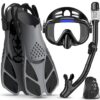 Snorkeling Gear for Adults Men Women,4 in 1 Snorkel Set with Panoramic View Diving Mask Anti-Fog Anti-Leak,Dry Top Snorkel,Fins and Travel Bag for Swimming,Snorkeling and Travel... Snorkeling Gear for Adults Men Women,4 in 1 Snorkel Set with Panoramic View Diving Mask Anti-Fog Anti-Leak,Dry Top Snorkel,Fins and Travel Bag for Swimming,Snorkeling and Travel...