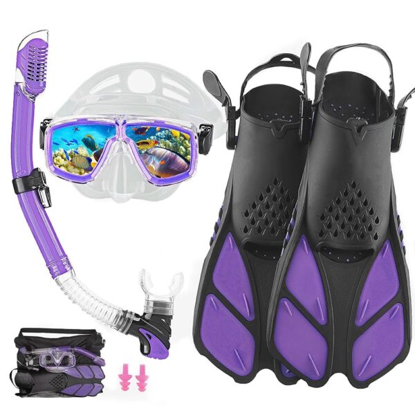 Snorkeling Gear for Adults with Fins Scuba Diving Gear Adult Professional Travel Snorkel Sets with Flippers,Anti-Fog Anti-Leak Diving Mask Snorkeling Gear for Adults with Fins Scuba Diving Gear Adult Professional Travel Snorkel Sets with Flippers,Anti-Fog Anti-Leak Diving Mask