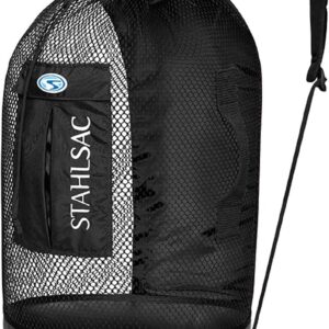 Stahlsac Panama Mesh Backpack: Convienent 103L size, ideal for dive gear, dry pockets, BLACK