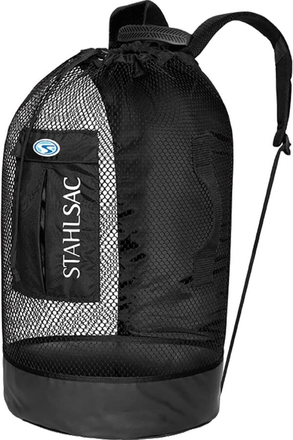 Stahlsac Panama Mesh Backpack: Convienent 103L size, ideal for dive gear, dry pockets, BLACK
