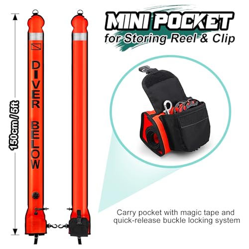 Surface Marker Buoy and Dive Reel Set Owekfifv Review for Diving Safety Gear