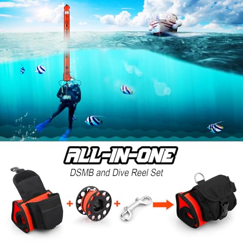 Surface Marker Buoy and Dive Reel Set Owekfifv Review for Diving Safety Gear
