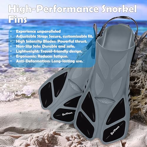SurfPaws Snorkeling Gear Set Review Adjustable Fins Mask and Dry Top Snorkel