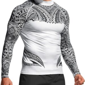 TSLA Men's UPF 50+ Long Sleeve Rash Guard, UV/SPF Quick Dry Swim Shirt, Water Surf Swimming Shirts