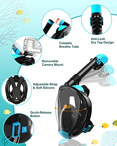 Viginsul Snorkel Set Review Best Full Face Snorkel Mask and Adjustable Swim Fins