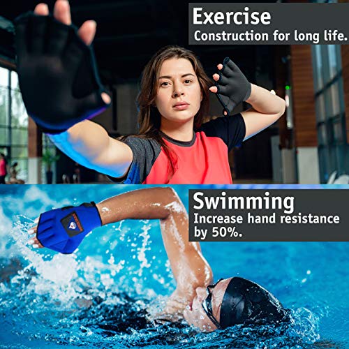 Water Gear All Neoprene Fingerless Force Gloves - 50% More Resistance Water Gear All Neoprene Fingerless Force Gloves - 50% More Resistance