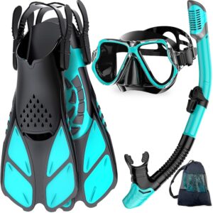 Zenoplige Mask Fins Snorkel Set, Snorkeling Gear for Adults, Panoramic View Snorkel Mask Anti-Fog, Adjustable Dive Flippers, Dry Top Snorkel and Travel Bag, Scuba Gear for... Zenoplige Mask Fins Snorkel Set, Snorkeling Gear for Adults, Panoramic View Snorkel Mask Anti-Fog, Adjustable Dive Flippers, Dry Top Snorkel and Travel Bag, Scuba Gear for...